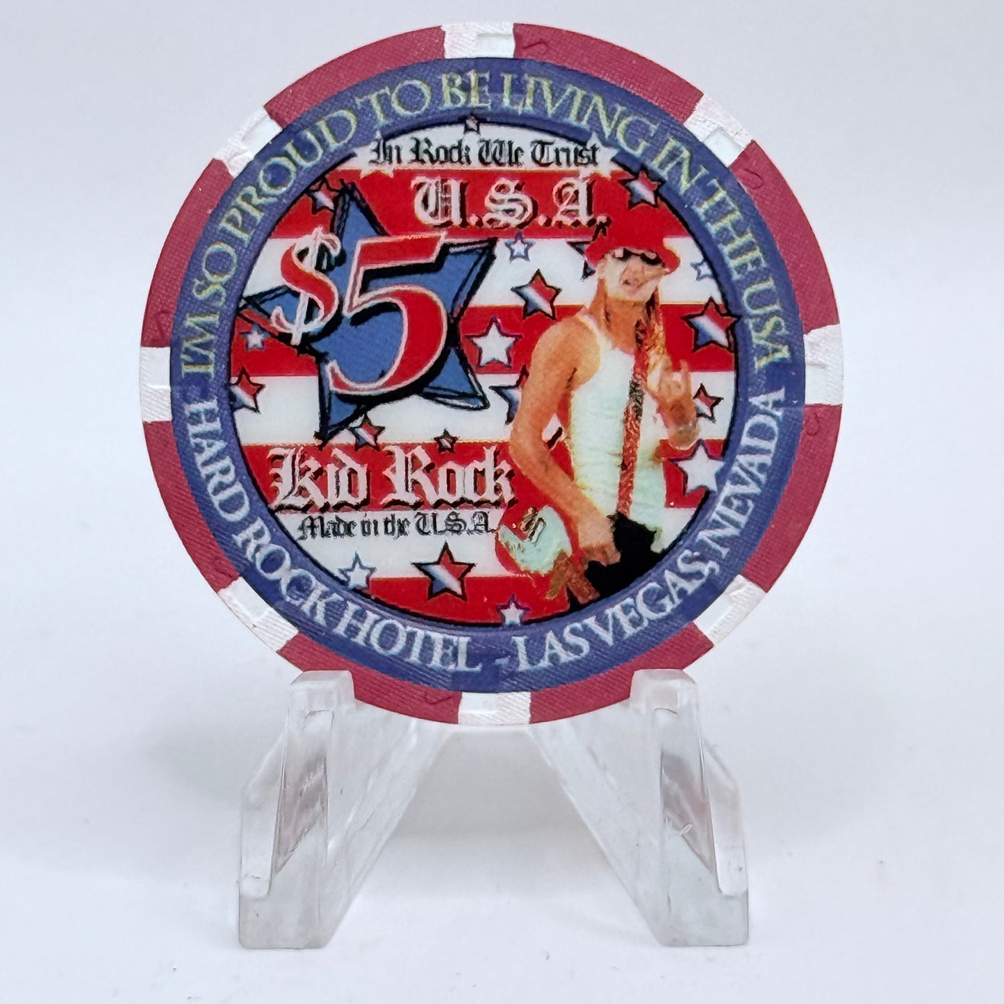 Hard Rock - Las Vegas Las Vegas Nevada 2002 'Kid Rock' LE $5 Casino Chip E0765