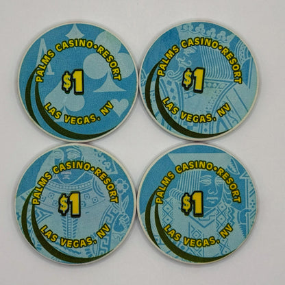 Palms Casino Resort Las Vegas Nevada 2003 'Set of 4 - Ace, King, Queen, & Jack' Series 4 $1 Casino Chip E1901