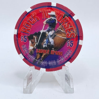 Hard Rock - Las Vegas Las Vegas Nevada 2002 'Saddle Bronc' Series 3 LE $5 Casino Chip E0779