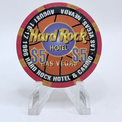Hard Rock - Las Vegas Las Vegas Nevada 1998 'Hoops In Vegas' LE $5 Casino Chip V2666