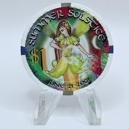 Four Queens Las Vegas Nevada 2001 'Summer Solstice'LE $1 Casino Chip V7066