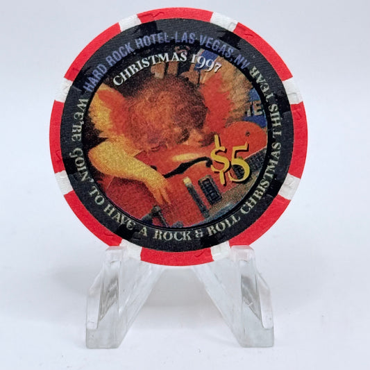 Hard Rock - Las Vegas Las Vegas Nevada 1997 'Christmas(angel)' LE $5 Casino Chip N9848