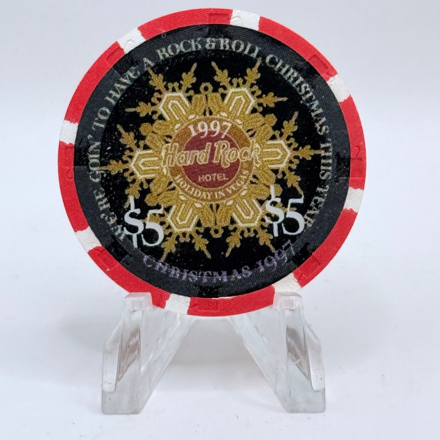 Hard Rock - Las Vegas Las Vegas Nevada 1997 'Christmas(angel)' LE $5 Casino Chip N9848