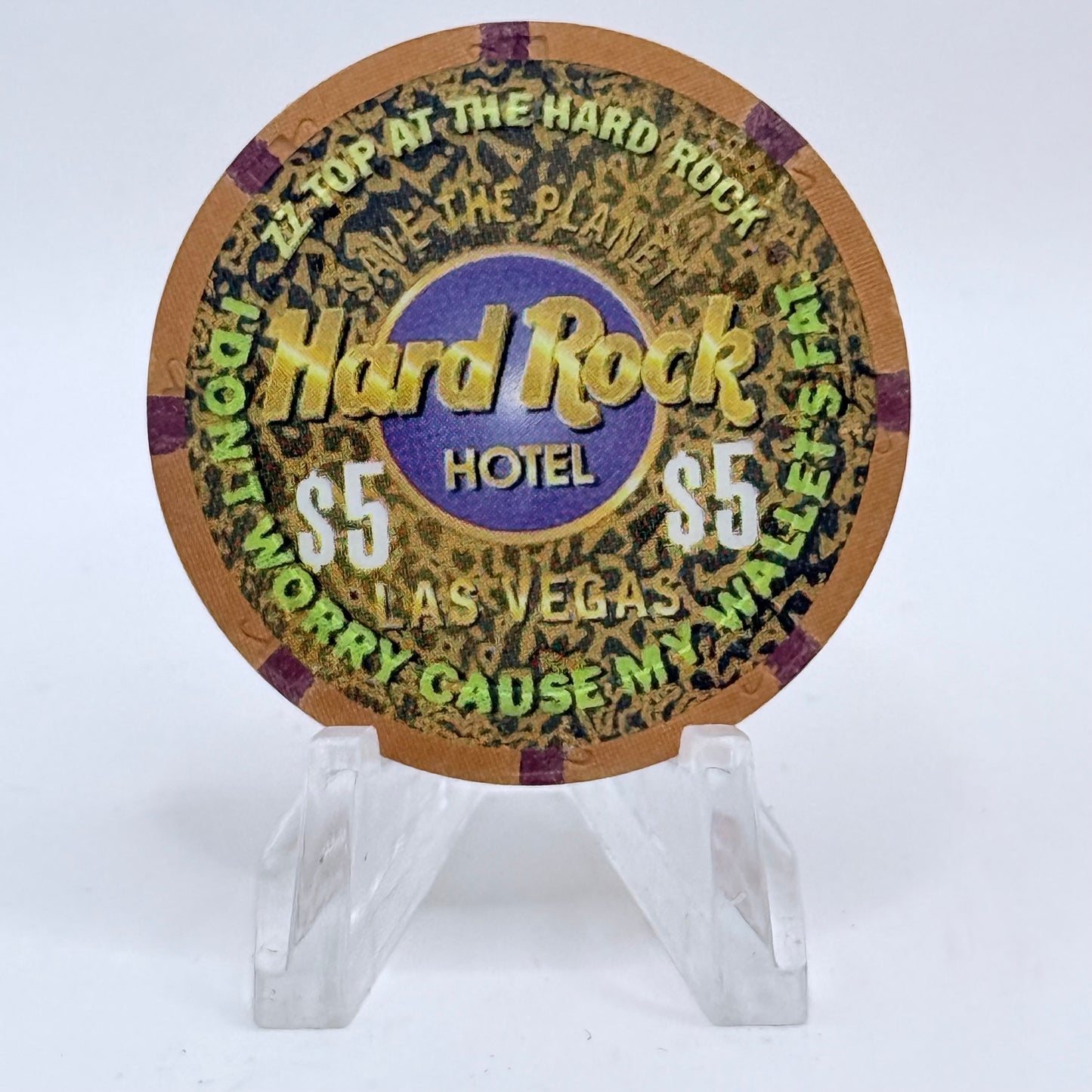 Hard Rock - Las Vegas Las Vegas Nevada 1997 'Zz Top' LE $5 Casino Chip N8493