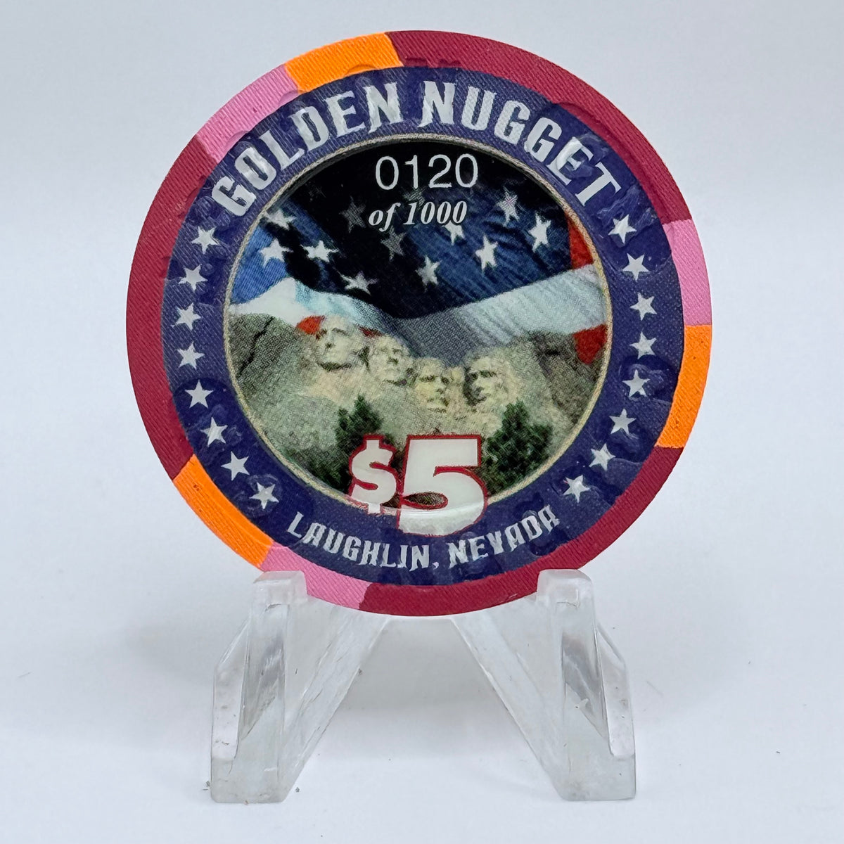 Golden Nugget Laughlin Nevada 2004 'Rockets Over The River' LE $5 Casino Chip E3540