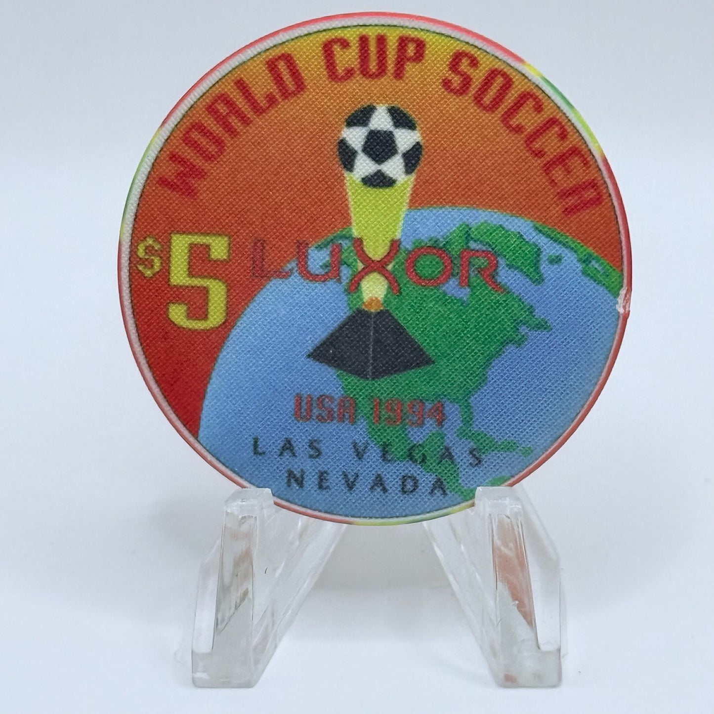Luxor Las Vegas Nevada 1994 'World Cup Soccer' LE $5 Casino Chip N0639