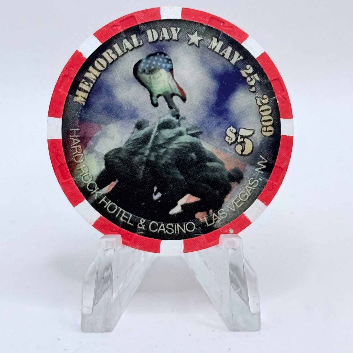 Hard Rock - Las Vegas Las Vegas Nevada 2009 'Memorial Day' LE $5 Casino Chip E8774