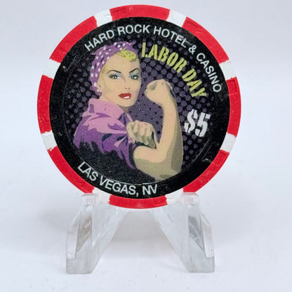 Hard Rock - Las Vegas Las Vegas Nevada 2008 'Labor Day' LE $5 Casino Chip E7444