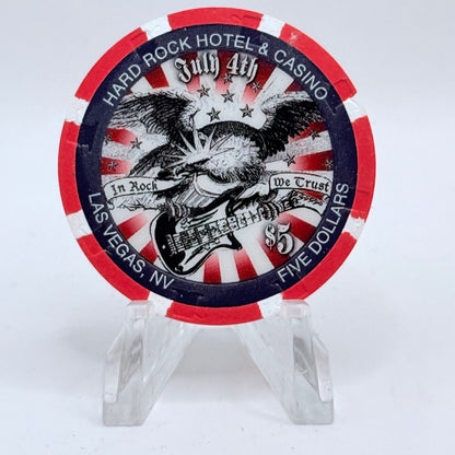Hard Rock - Las Vegas Las Vegas Nevada 2008 'Independence Day' LE $5 Casino Chip E7443