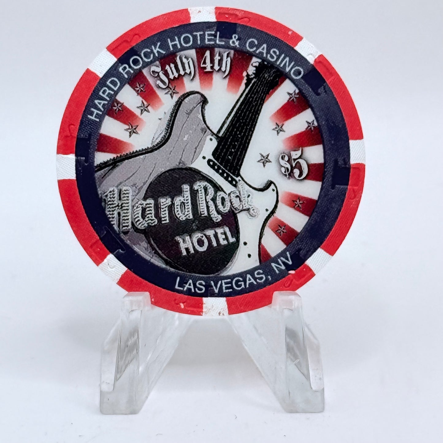Hard Rock - Las Vegas Las Vegas Nevada 2008 'Independence Day' LE $5 Casino Chip E7443