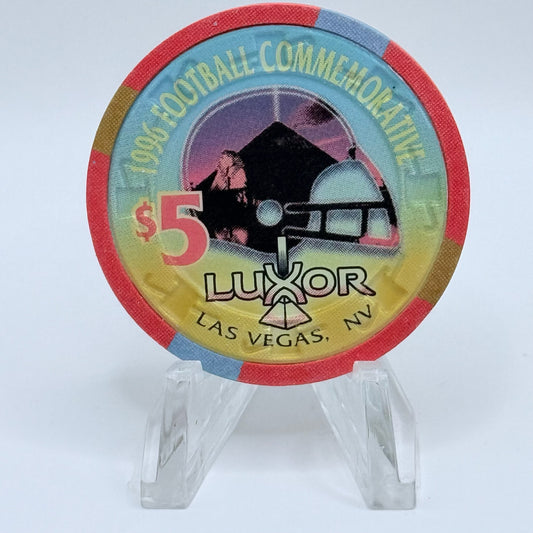 Luxor Las Vegas Nevada 1996 'Football Commemorative' LE $5 Casino Chip N1153