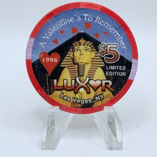 Luxor Las Vegas Nevada 1996 'Valentines Day' LE $5 Casino Chip N7919
