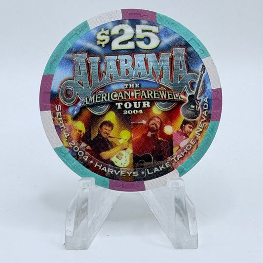 Harvey's (Wagon Wheel) Lake Tahoe Nevada 2004 'American Farewell Tour' LE $25 Casino Chip E3798
