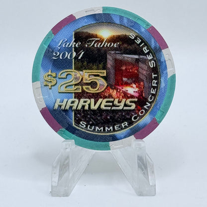 Harvey's (Wagon Wheel) Lake Tahoe Nevada 2004 'American Farewell Tour' LE $25 Casino Chip E3798