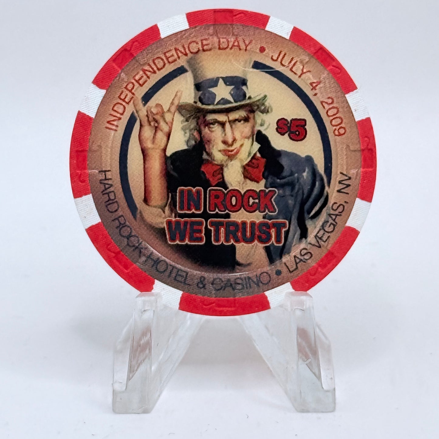 Hard Rock - Las Vegas Las Vegas Nevada 2009 'Independence Day' LE $5 Casino Chip E9030