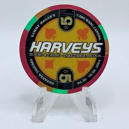 Harvey's (Wagon Wheel) Lake Tahoe Nevada 2004 LE $5 Casino Chip E3737