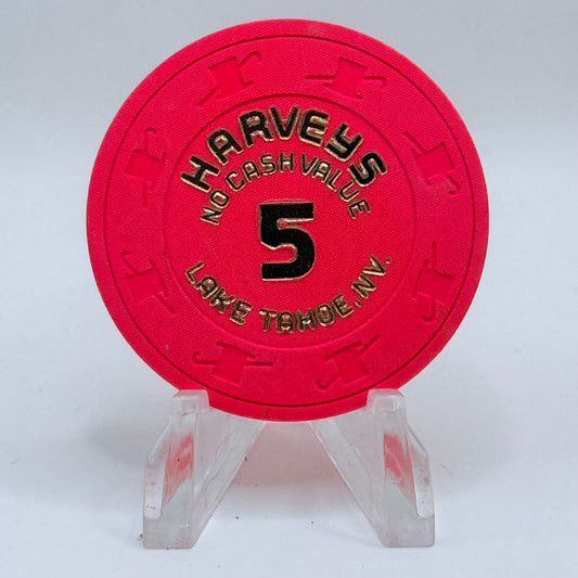Harvey's (Wagon Wheel) Lake Tahoe Nevada 1990 $5 NCV Casino Chip N9904