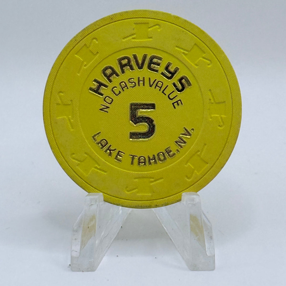 Harvey's (Wagon Wheel) Lake Tahoe Nevada 1980s $5 NCV Casino Chip V2755