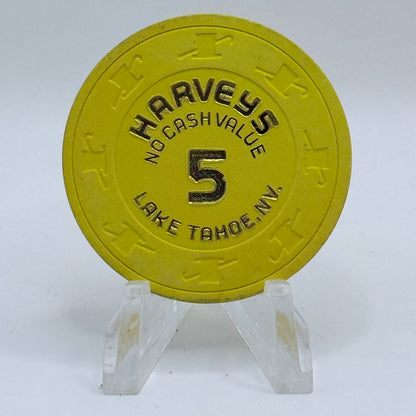 Harvey's (Wagon Wheel) Lake Tahoe Nevada 1980s $5 NCV Casino Chip V2755