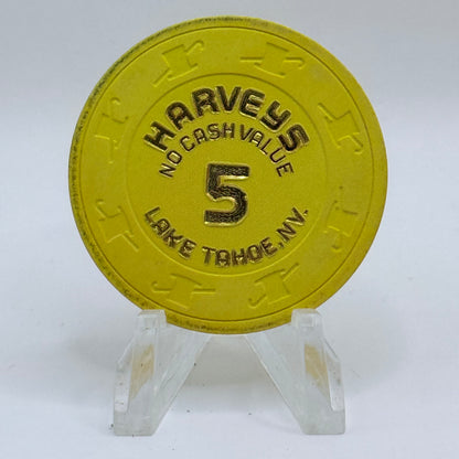 Harvey's (Wagon Wheel) Lake Tahoe Nevada 1980s $5 NCV Casino Chip V2755