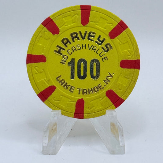 Harvey's (Wagon Wheel) Lake Tahoe Nevada 1980s $100 NCV Casino Chip N9909