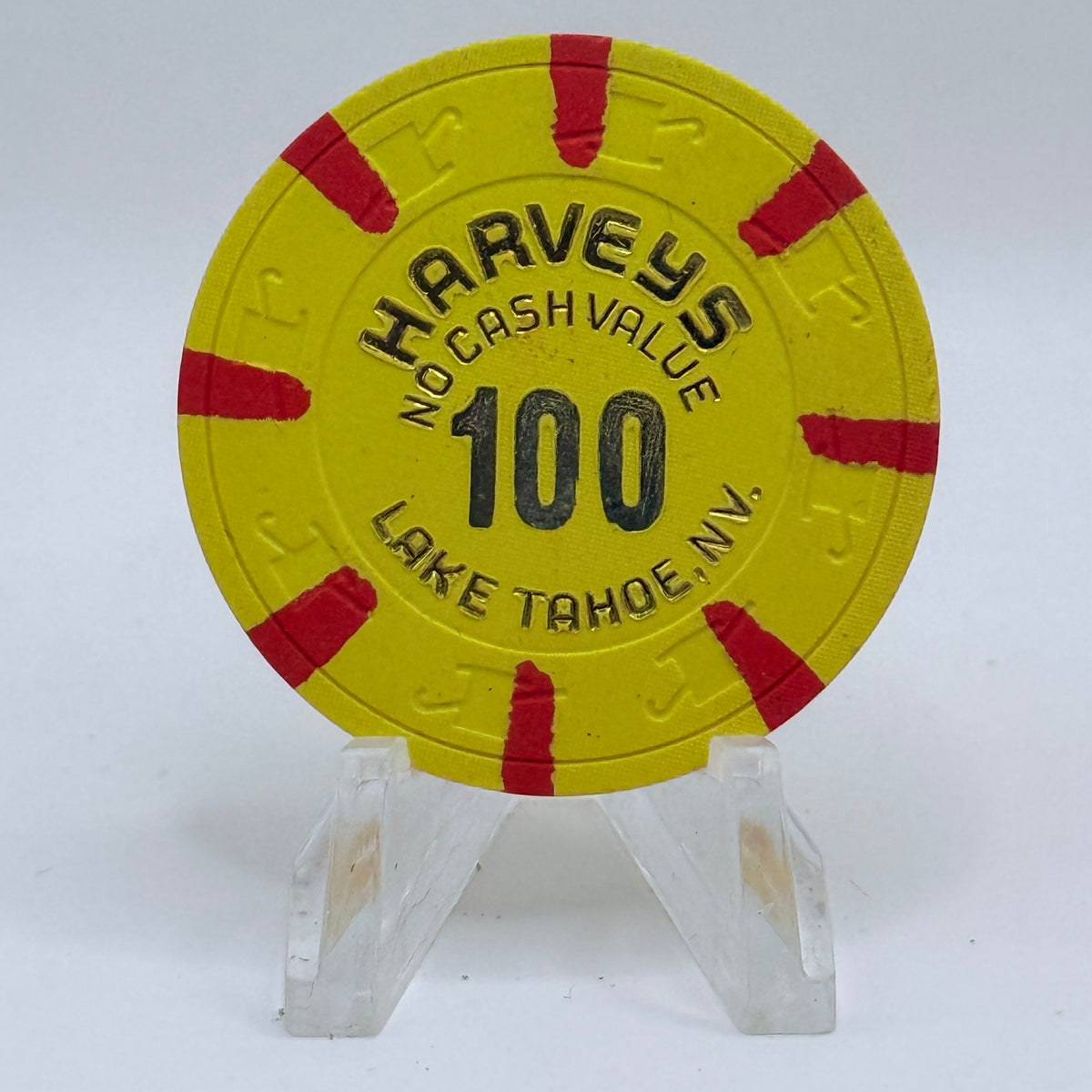 Harvey's (Wagon Wheel) Lake Tahoe Nevada 1980s $100 NCV Casino Chip N9909