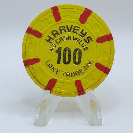 Harvey's (Wagon Wheel) Lake Tahoe Nevada 1980s $100 NCV Casino Chip N9909