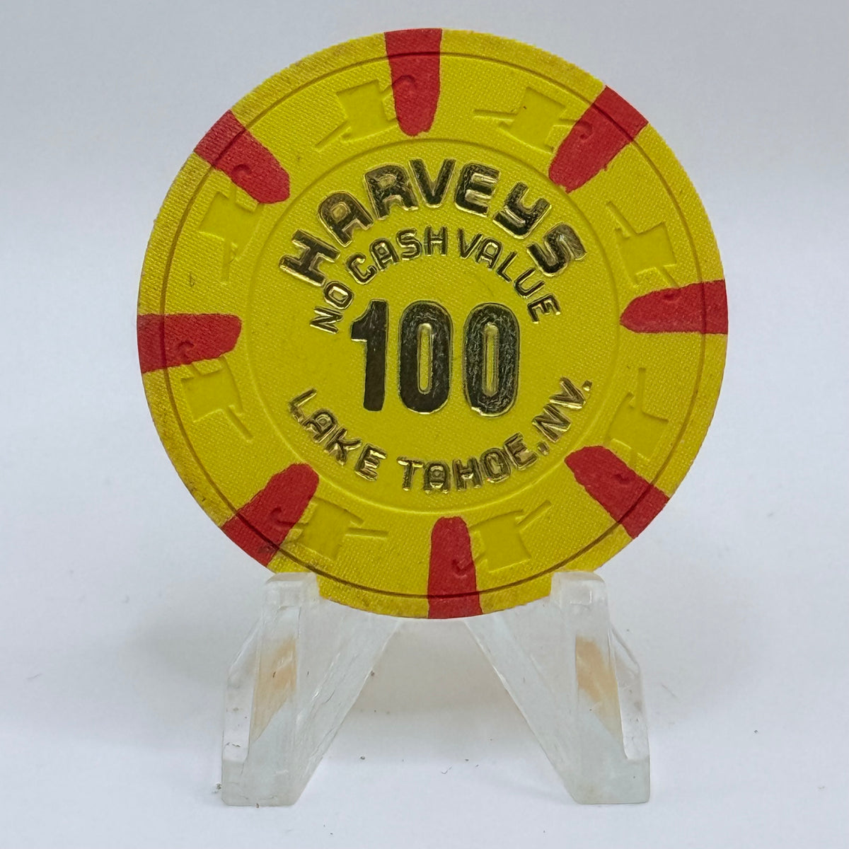 Harvey's (Wagon Wheel) Lake Tahoe Nevada 1980s $100 NCV Casino Chip N9909