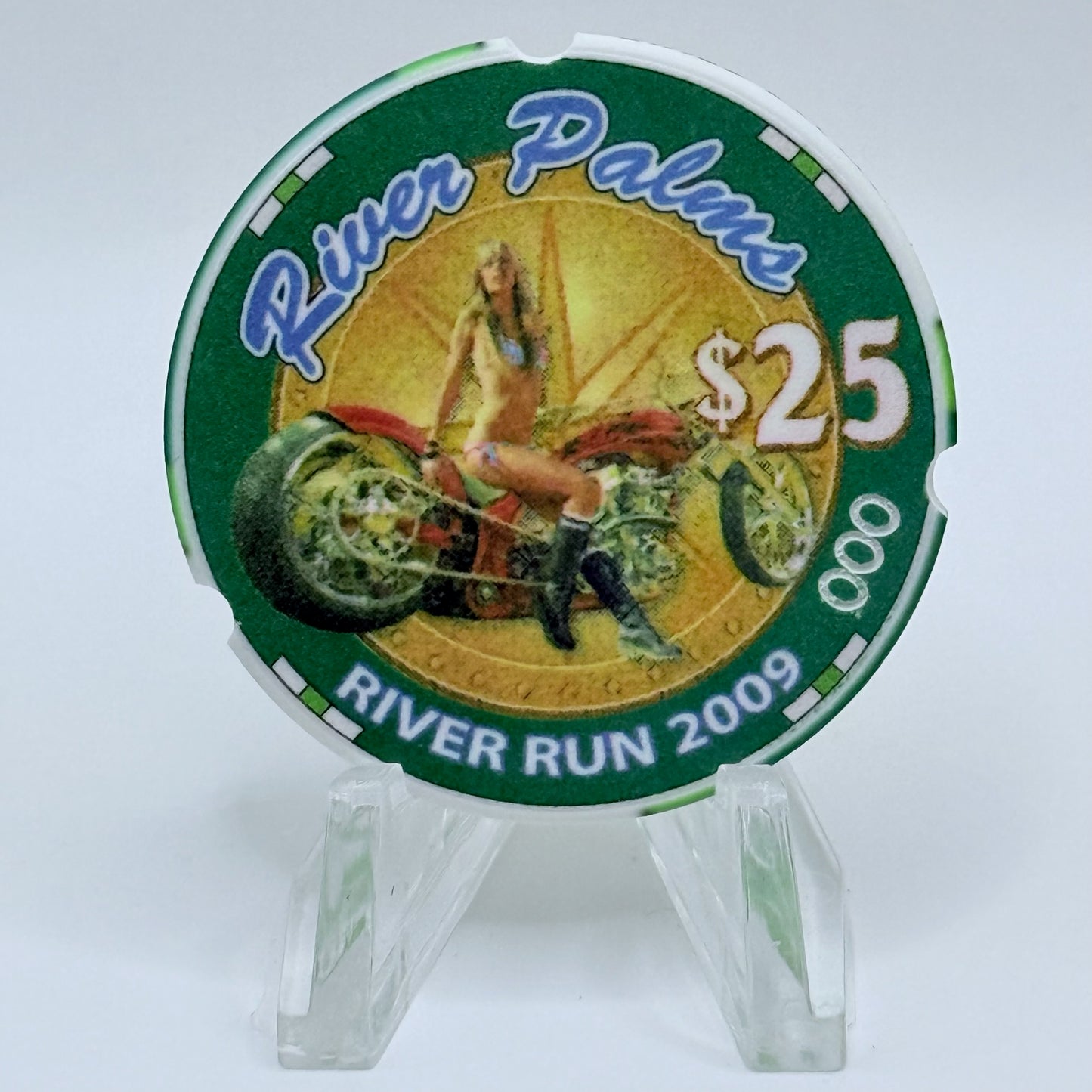 River Palms Laughlin Nevada 2009 'Laughlin River Run' LE $25 Casino Chip E9187 - Notched