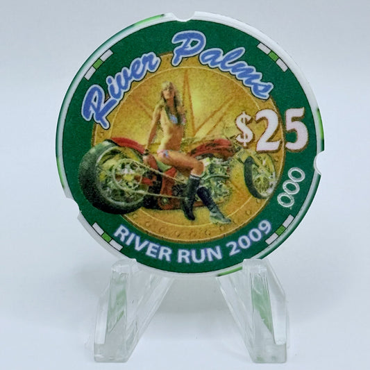 River Palms Laughlin Nevada 2009 'Laughlin River Run' LE $25 Casino Chip E9187 - Notched