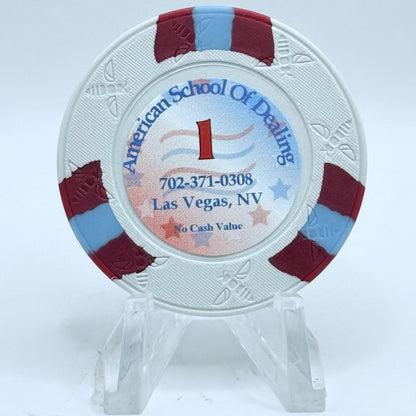 American School of Dealing Las Vegas Nevada 2008 'Grand Opening' $1 NCV Casino Chip D0476