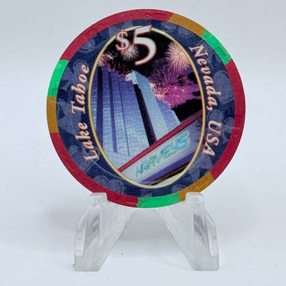 Harvey's (Wagon Wheel) Lake Tahoe Nevada 2000 'Fourth of July' LE $5 Casino Chip V7378