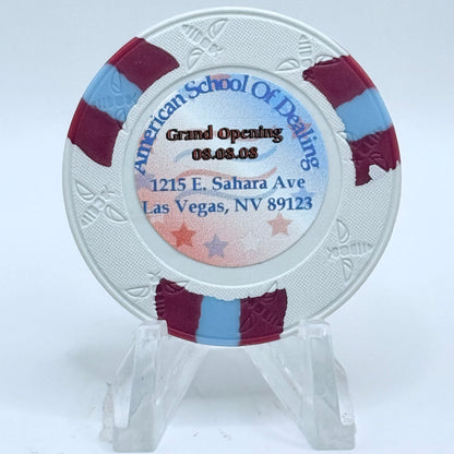 American School of Dealing Las Vegas Nevada 2008 'Grand Opening' $1 NCV Casino Chip D0476