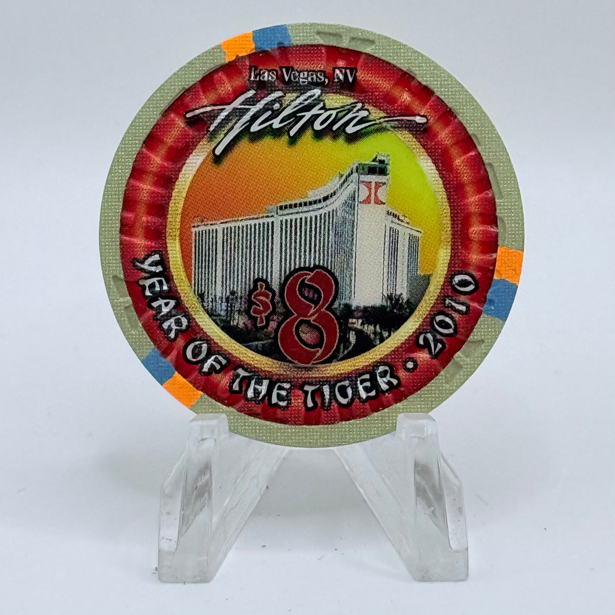 Las Vegas Hilton Las Vegas Nevada 2010 'Year Of The Tiger' LE $8 Casino Chip E9528