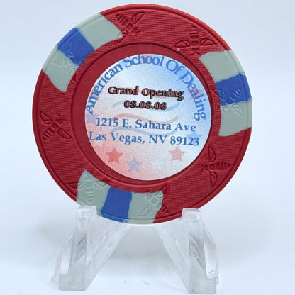 American School of Dealing Las Vegas Nevada 2008 'Grand Opening' $5 NCV Casino Chip D0478