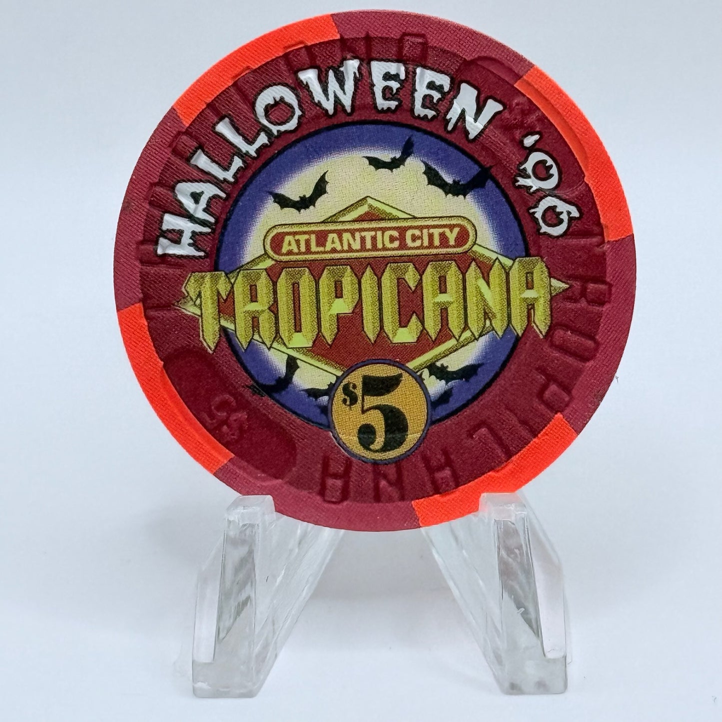 Tropicana Atlantic City New Jersey 1996 'Halloween' LE $5 Casino Chip