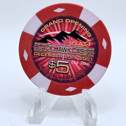 Black Hawk Casino by Hyatt Black Hawk Colorado 2001 'Grand Opening' LE $5 Casino Chip
