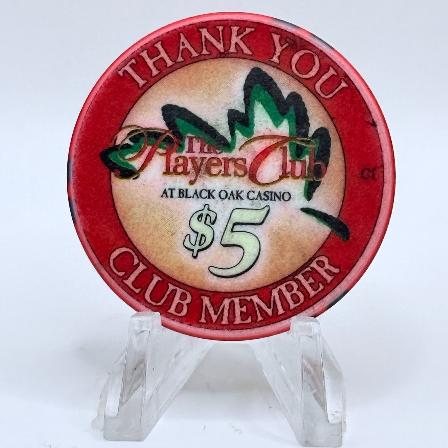 Black Oak Casino & Resort Tuolumne California 2005 'Grand Opening' LE $5 Casino Chip