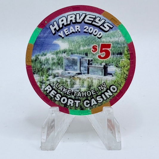 Harvey's (Wagon Wheel) Lake Tahoe Nevada 2000 LE $5 Casino Chip V4518