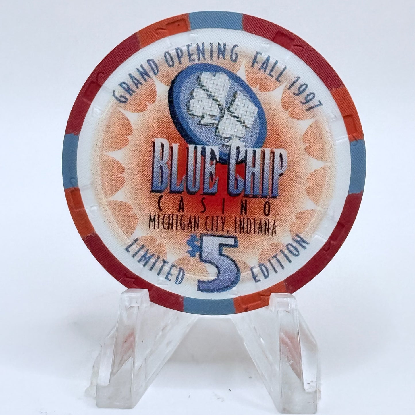 Blue Chip Casino Michigan City Indiana 1997 'Grand Opening' Series 2 LE $5 Casino Chip
