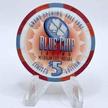 Blue Chip Casino Michigan City Indiana 1997 'Grand Opening' Series 2 LE $5 Casino Chip