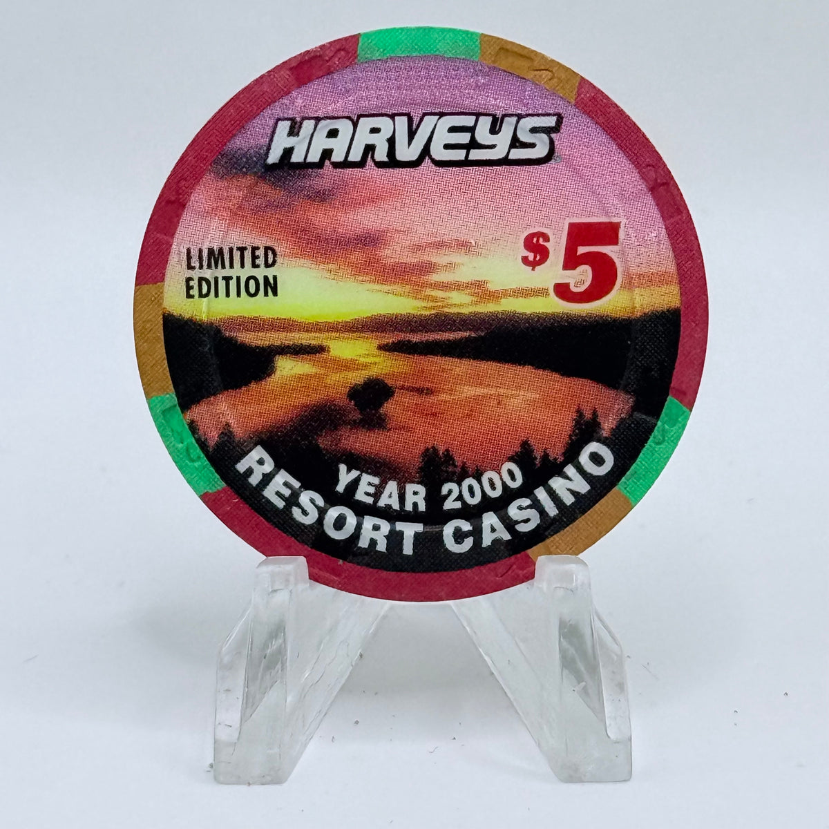 Harvey's (Wagon Wheel) Lake Tahoe Nevada 2000 LE $5 Casino Chip V4518