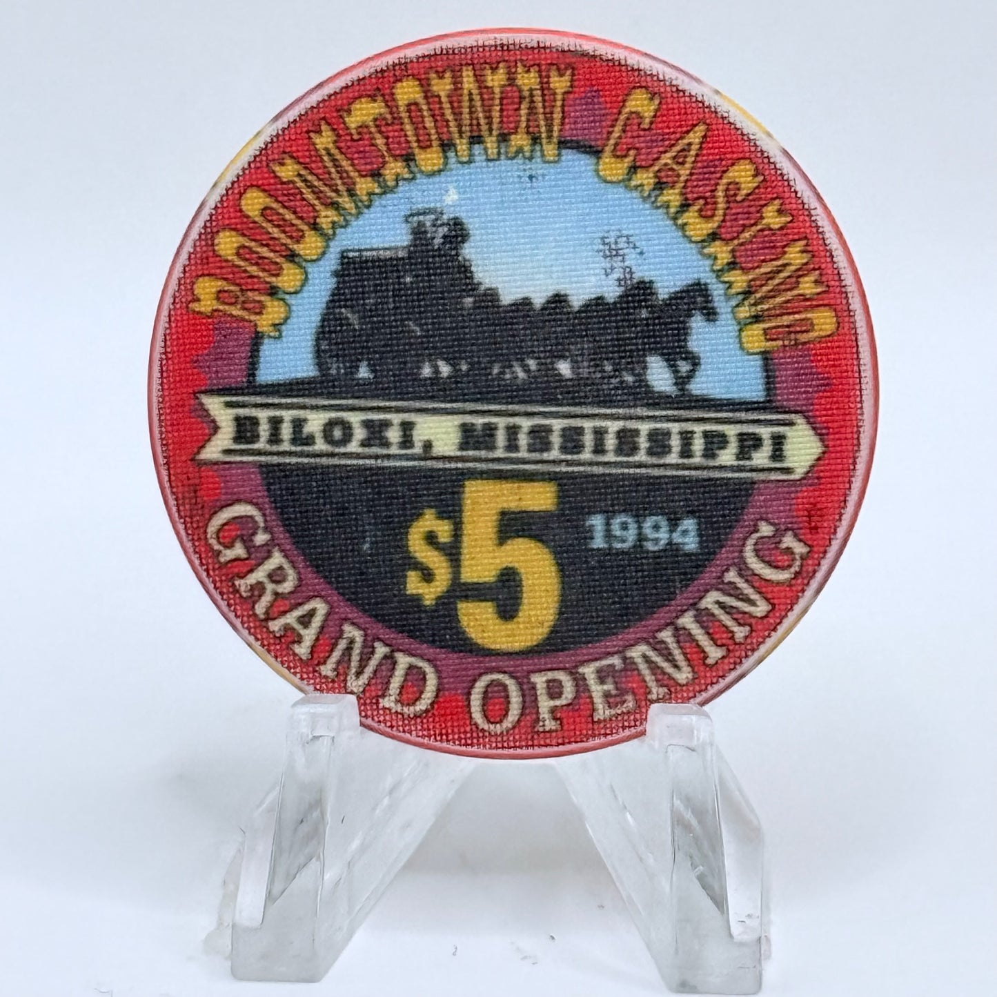 Boomtown Biloxi Mississippi 1994 'Grand Opening' LE $5 Casino Chip