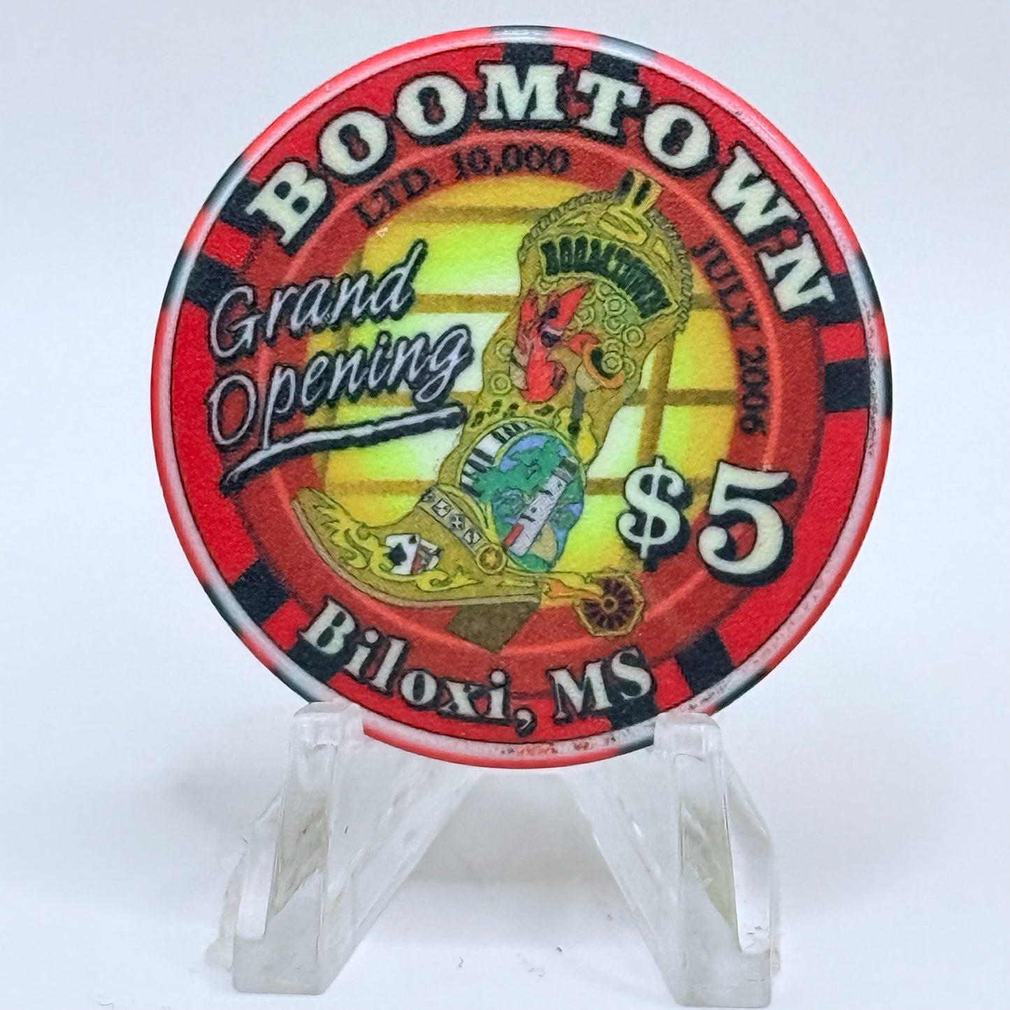 Boomtown Biloxi Mississippi 1994 'Grand Opening' LE $5 Casino Chip