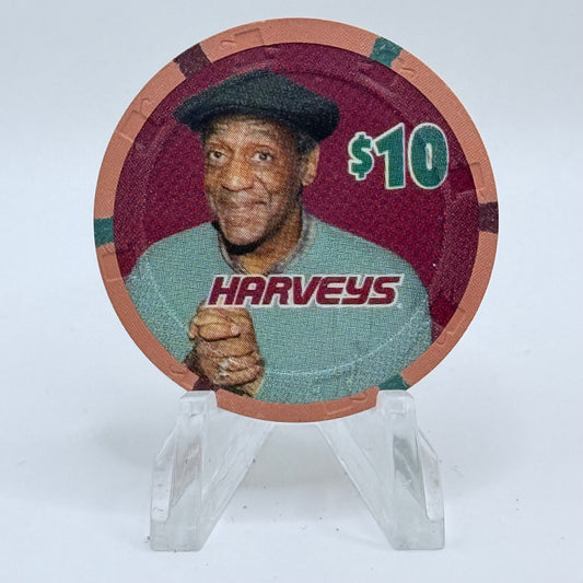 Harvey's (Wagon Wheel) Lake Tahoe Nevada 1997 'Bill Cosby' $10 Casino Chip N9906