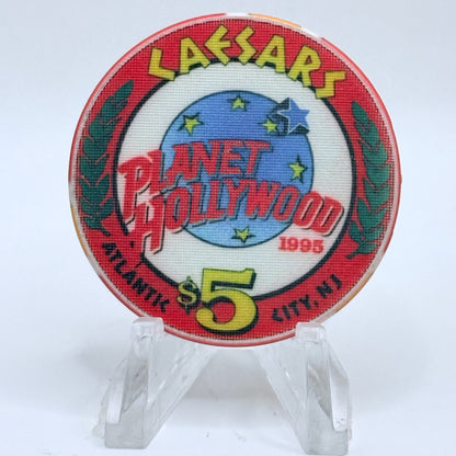 Caesars Atlantic City New Jersey 1995 'Planet Hollywood - Grand Opening' LE $5 Casino Chip
