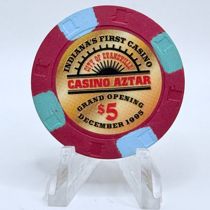 Casino Aztar Evansville Indiana 1995 'Grand Opening' LE $5 Casino Chip