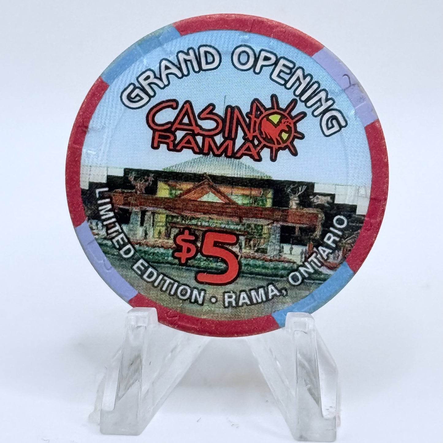 Casino Rama Orillia Ontario 1996 'Grand Opening' LE $5 Casino Chip