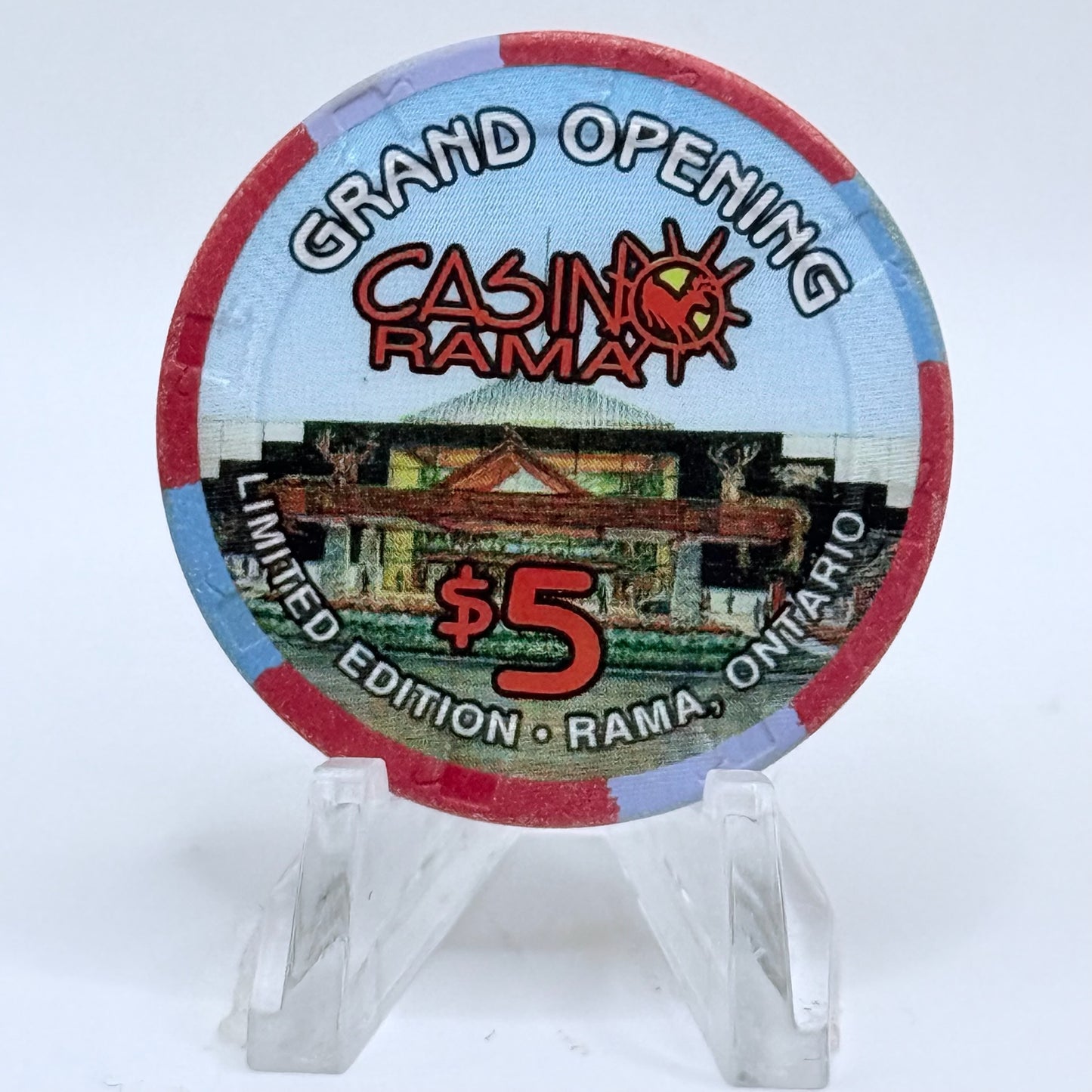 Casino Rama Orillia Ontario 1996 'Grand Opening' LE $5 Casino Chip