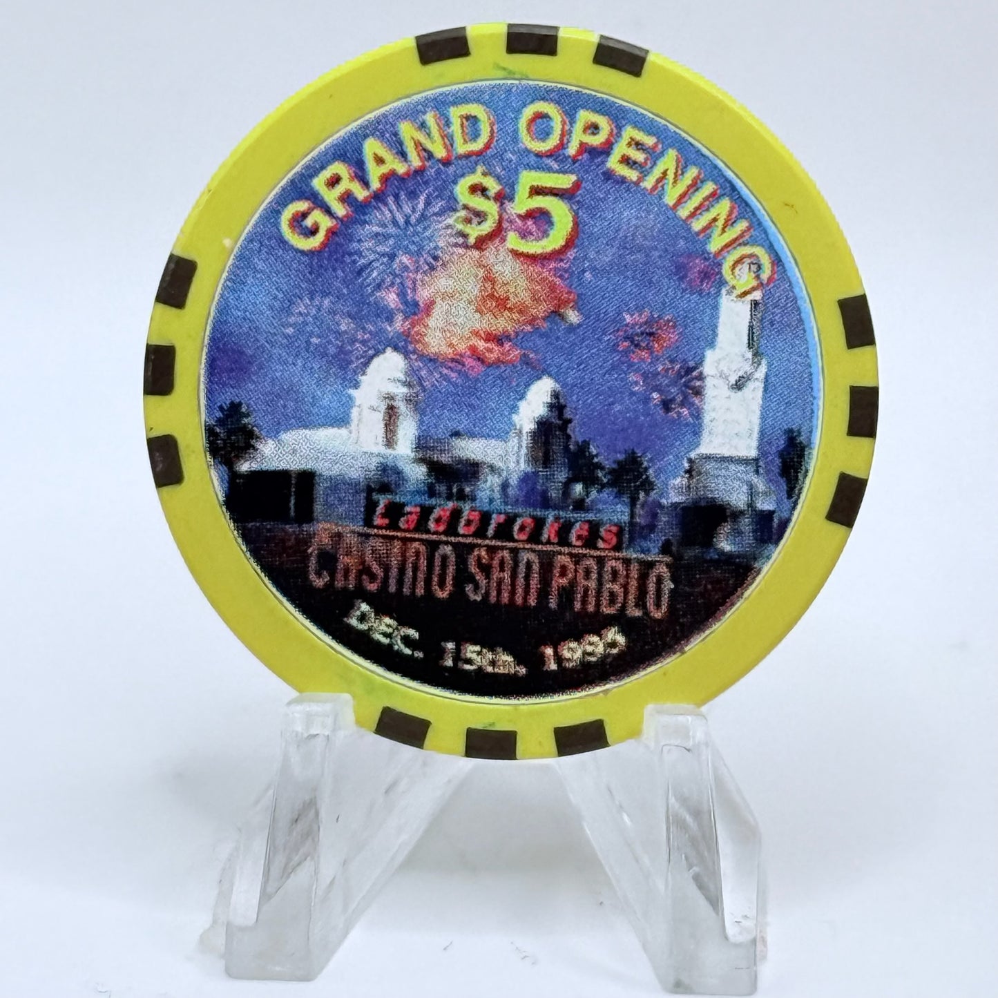 Casino San Pablo San Pablo California 1995 'Grand Opening' LE $5 Casino Chip